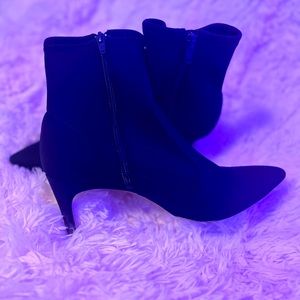 Black Suede Neiman Marcus Stiletto Booties